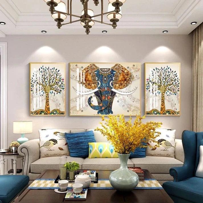 Modern Crystal Painting Set of 3 Style 19